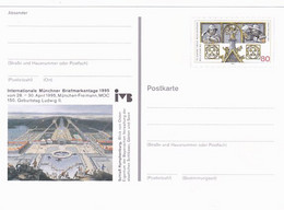 MUNCHEN PHILATELIC EXHIBITION, NYMPHENBURG PALACE, REGENSBURG, PC STATIONERY, ENTIER POSTAL, 1995, GERMANY - Postcards - Mint
