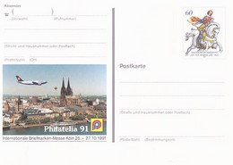 KOLN PHILATELIC EXHIBITION, GENERAL JAN VON WERTH, PC STATIONERY, ENTIER POSTAL, 1991, GERMANY - Postcards - Mint