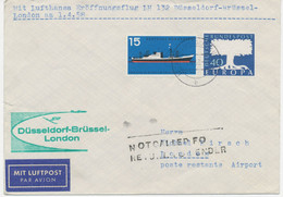 BUNDESREPUBLIK 1.4.1958, Pra.-Erstflug (links Kleiner Einriß) Der Dt. Lufthansa Mit Convair CV-440 "DÜSSELDORF - LONDON" - Briefe U. Dokumente