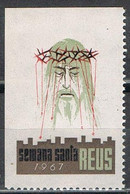 Sello Viñeta REUS (Tarragona) 1967. SEMANA SANTA , Jesus Corona Espinas ** - Errors & Oddities