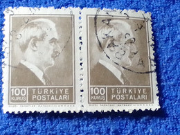 TÜRKİYE- 1942-     100 KURUŞ   PRESİDENT İNÖNÜ DAMGALI - Oblitérés