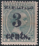 1899-645 CUBA USA OCCUPATION 1899 PUERTO PRINCIPE. 5ª ISSUE. 3c S. 2ml. FORGUERY. - Autres & Non Classés