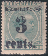 1899-647 CUBA USA OCCUPATION 1899 PUERTO PRINCIPE. 5ª ISSUE. 3c S. 3ml. FORGUERY. - Autres & Non Classés