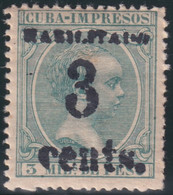 1899-648 CUBA USA OCCUPATION 1899 PUERTO PRINCIPE. 5ª ISSUE. 3c S. 2ml. SMALL NUMBER. FORGUERY. - Autres & Non Classés
