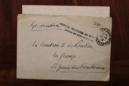 1916 Hôpital Militaire Perpignan Annexe St Sacrement Pour St Genis Des Fontaines Cover WW1 WK1 FM SM - Guerre De 1914-18