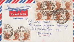 Indien Luftpostbrief Von Botanic Garden 1993 Mit 11 Marken - Cartas & Documentos