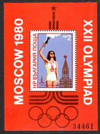 BULGARIA 1980 Olympic Games, Moscow VI Block MNH / **..  Michel Block 103 - Blocs-feuillets