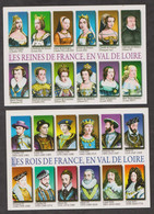 CPM LES REINES ET ROIS DE FRANCE EN VAL DE LOIRE-MULTIVUES-LOT 2 CARTES. - Pays De La Loire