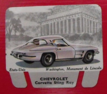 Plaque Chevrolet Corvette N° 80. Les Grandes Marques D'automobiles Chocolat Cafés Martel Mota. Plaquette Métal Vers 1960 - Targhe In Lamiera (a Partire Dal 1961)