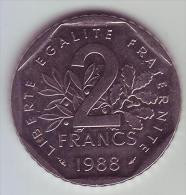 2 Francs Semeuse Nickel - 1988 - SUP/SPL - 2 Francs