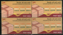 India 2022 Golden Jubilee Of Pin Code Block Of 4 MNH As Per Scan - Other & Unclassified