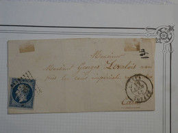 BM8  FRANCE  BELLE LETTRE 1855 BAYEUX A CAEN  +NAP. 25C N°10 +++AFFRANCH. INTERESSANT++++ - 1852 Louis-Napoleon