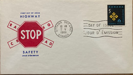 CANADA 1966, PRIVATLY PRINTED FDC ,HIGHWAY SAFETY,TRAFFIC SIGNAL , ROAD DIRECTIONS SIGNS,ROAD CROSSING, - Briefe U. Dokumente