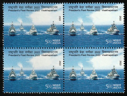 India 2022 President's Fleet Review Block Of 4 MNH As Per Scan - Other & Unclassified