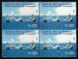 India 2022 President's Fleet Review Block Of 4 MNH As Per Scan - Andere & Zonder Classificatie