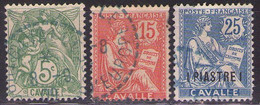 CAVALLE 1902  Mi 9,11,12  BLUE CANCEL  USED - Neufs