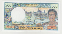 French Pacific Territories Institut D'emission D'outre - Mer  " Cinq Cents Francs " Perfetto Piega Al Centro 1992 - Unclassified