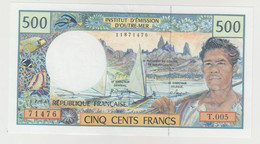 French Pacific Territories Institut D'emission D'outre - Mer  " Cinq Cents Francs " Perfetto Piega Al Centro 1992 - Non Classés