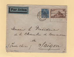Ligne Nogues - 19-5-1931 - Destination Saigon Cochinchine - Reims - Arrivee Le 29-5-1931 - Par Avion - 1927-1959 Covers & Documents