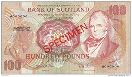 Bank Of Scotland 100 Pounds 1994. UNC SPECIMEN P-118A Sign.b - 100 Pounds