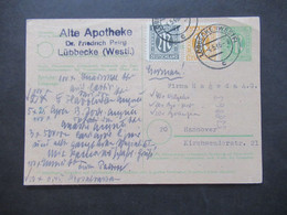 Bizone Am Post 1946 Ganzsache P 904 Mit ZuF Engl. Druck Und Deutscher Druck!! Stempel Lübbecke (Westf) - Hannover - Lettres & Documents