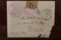 France 1915 Censure Controlé Massevaux Administration De L'Alsace Elsass Zensur Cover Pour Fos Sur Mer - Covers & Documents