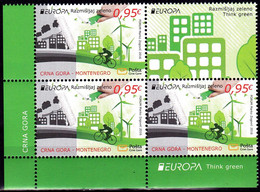Europa Cept - 2016 - Montenegro - Block Of 4 Set With Labels (Think Green) ** MNH - 2016