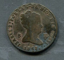 1842.ESPAÑA.MONEDA.ISABEL II. 8 MARAVEDIS COBRE.MADRID.BC - Monnaies Provinciales