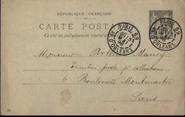 ! Ganzsache Sage Frankreich An Arthur Maury, Briefmarkenhändler In Paris, 1898, Philately - 1876-1898 Sage (Type II)
