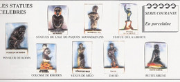 Fève Porcelaine Plate : LES STATUES CELEBRES  : Série De 8 Fèves : Nordia 1995 - Regio's