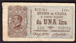 ITALIA - REGNO  1 LIRA  1914  P-36a   VG - Buoni Di Cassa