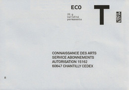 Lettre T, Eco 20gr, Connaissance Des Arts - Cards/T Return Covers