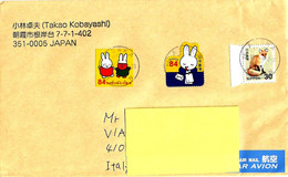 GIAPPONE JAPAN - 2019 Lettera Per L'Italia Con 3 Francobolli (volpe, Fumetti) - 3818 - Lettres & Documents