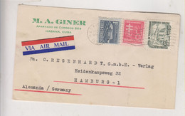 CUBA  HAVANA LA HABANA  1954 Airmail Cover To Germany - Poste Aérienne