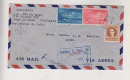 CUBA  SANTIAGO DE CUBA 1951 Airmail Cover To Switzerland - Poste Aérienne