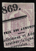 France. Timbres Pour Journaux N°1 Oblitéré Cote 85€. - Zeitungsmarken (Streifbänder)