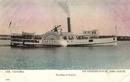 Canada, Paddle Steamer Victoria On The St. John River (1910s) Postcard - Fredericton