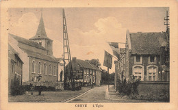 CPA - Belgique - Oreye - L'Eglise - Edit. Henri Kaquet - Oblitéré Waremme 1924 - Clocher - Drapeau - Oreye