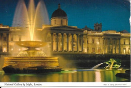 London. -  Londres. -  National Gallery By Night _. Cachet Poste 1976 - Trafalgar Square