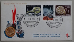 Belgique - Enveloppe Officielle - 1er Jour D'émission - 3 Timbres - Contre La Tuberculose - 5/12/1960 - 1951-1960