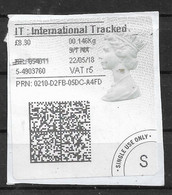 GB 2018 ROYAL MAIL INTERNATIONAL TRACKED LABEL - Non Classés