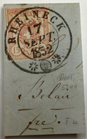 1852 ZNr 20, LUXUS STEMPEL RHEINECK 15 Rp Rayon III Seltener Gruppenabstand, Attest V.der Weid (Schweiz SG St Gallen - 1843-1852 Timbres Cantonaux Et  Fédéraux