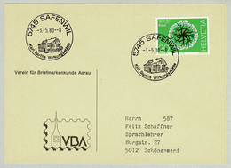 Schweiz / Helvetia 1980, Postkarte Safenwil - Schönenwerd, Karl Barth, Theologe - Theologen