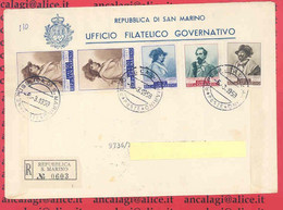 SAN MARINO 1958 - St.Post.022 - Busta Raccomandata 1°por. "GARIBALDI" - Vedi Descrizione - - Lettres & Documents