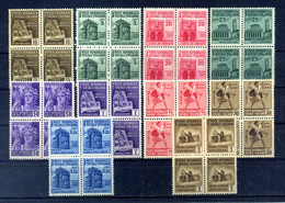 1944 Repubblica Sociale Italiana RSI S113 502/511 MNH **, Monumenti Distrutti, Senza Filigrana, Quartine - Mint/hinged