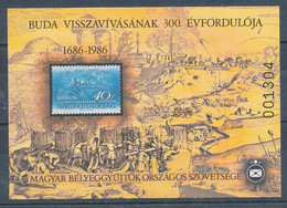 1986. 300th Anniversary Of The Recapture Of Buda - Commemorative Sheet - Commemorative Sheets