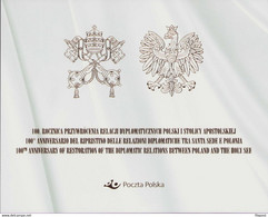 2019 Booklet Joint Issue With Vatican Diplomatic Relations Between Poland And Holy See, Pilsudski, Pope Benedict MNH** - Cuadernillos