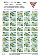 Denmark; Y's Mens Club Stevns;  Christmas Seals 1987; Churches; Unused Sheet - MNH(**) Not Folded. - Full Sheets & Multiples