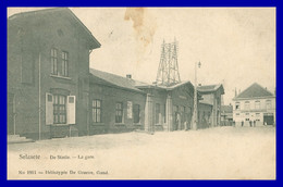 * SELZAETE - ZELZATE - La Gare - De Statie - Café De La Station - Animée - Edit. N° 1911 DE GRAEVE - 1910 - Zelzate