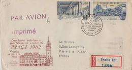 Tchécoslovaquie /Lettre Recommandée  De PRAGUE  Pour PARIS  - 23-10-62// N°1175+1180 - Covers & Documents